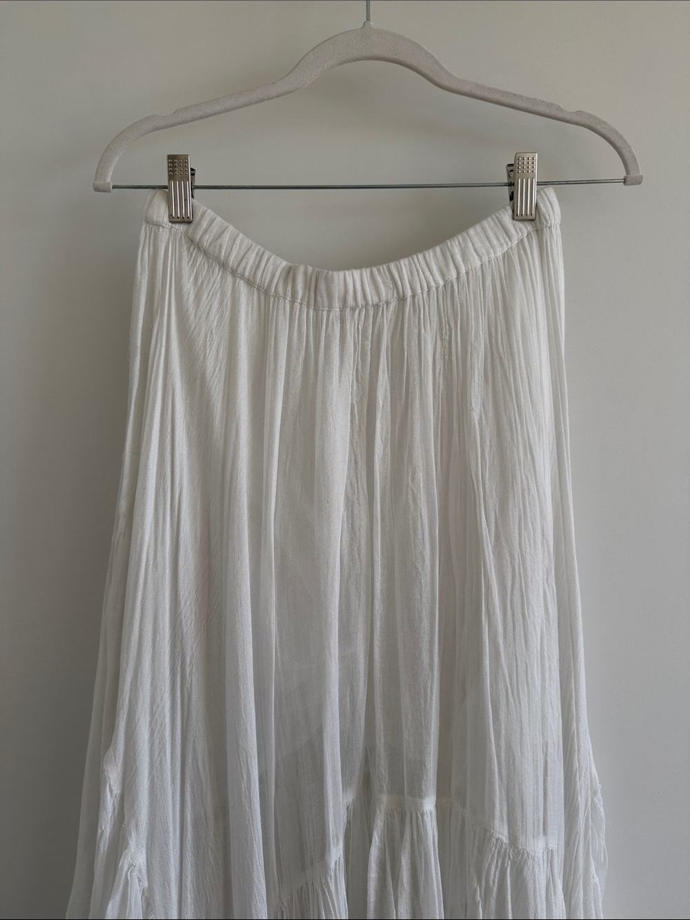 Free People White Tiered Bohemian Maxi Skirt - Picture 3 of 5